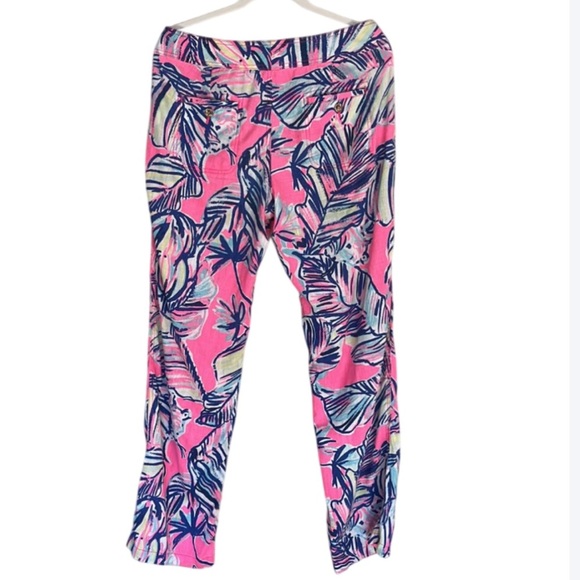 LILLY PULITZER Linen Galley Pants - Tiki Pink Cabana Crazed - 6 - Picture 2 of 13
